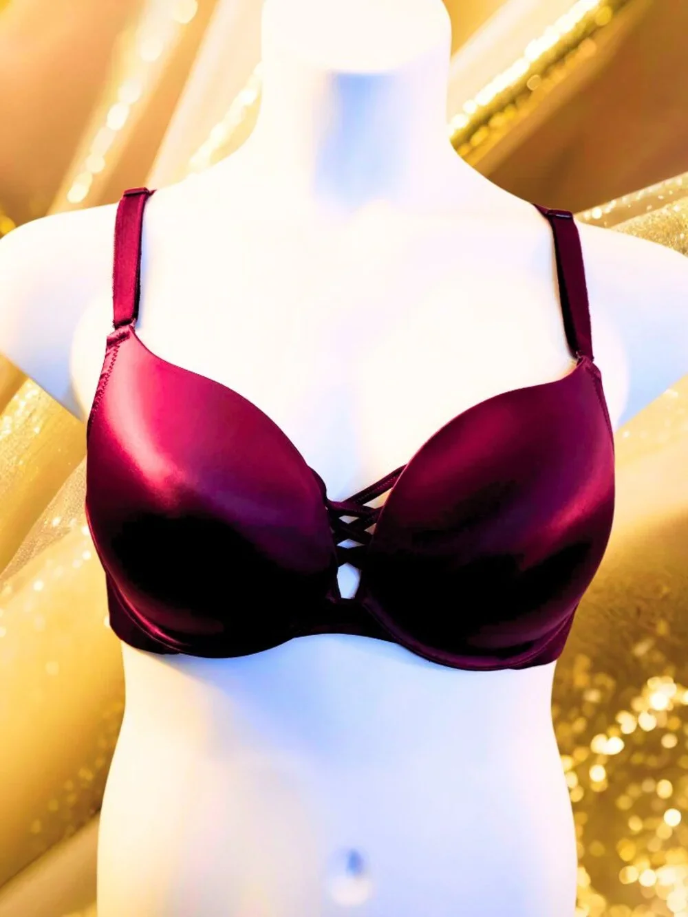 Torrid Curve 40C Wine 360 Back Smoothing Push Up Plunge Bra